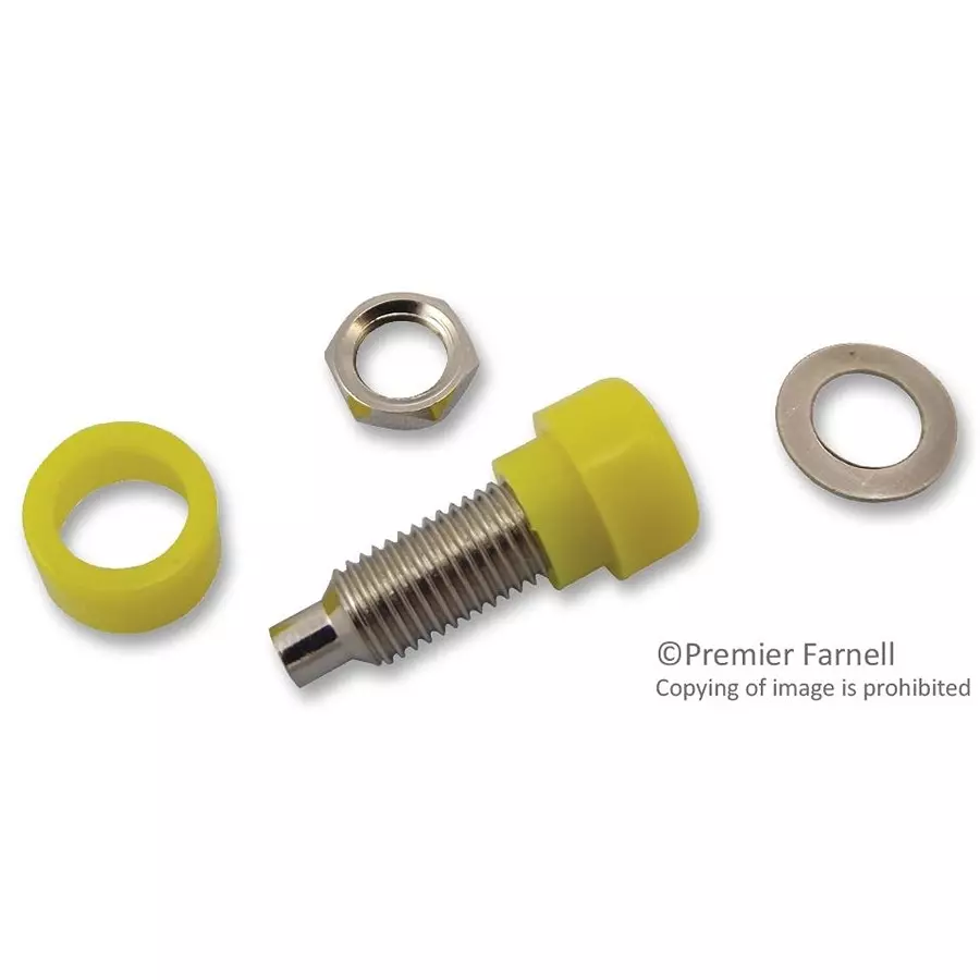 Multicomp SOCKET, 4MM, PANEL, YELLOW, 24.247.3