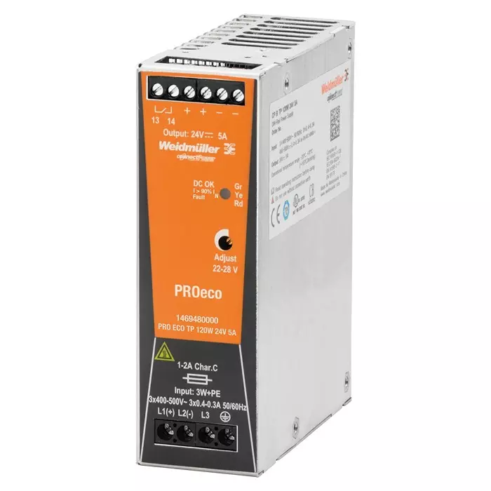 Weidmuller POWER SUPPLY, AC-DC, 24V, 5A, 1469480000