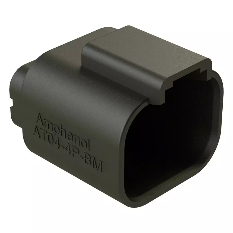 AMPHENOL SINE/TUCHEL RECTANGULAR CONN, RCPT, 4POS, PCB, BLK, AT04-4P-BM04