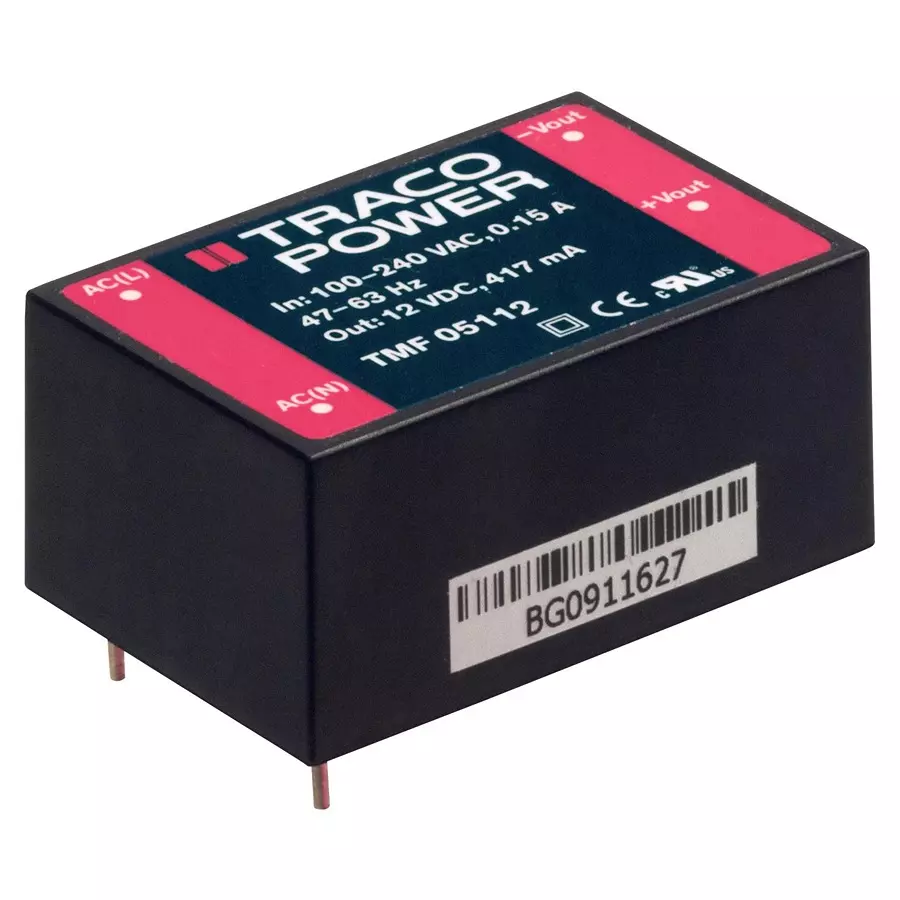TRACO POWER POWER SUPPLY, AC-DC, 5V, 1A, TMF 05105