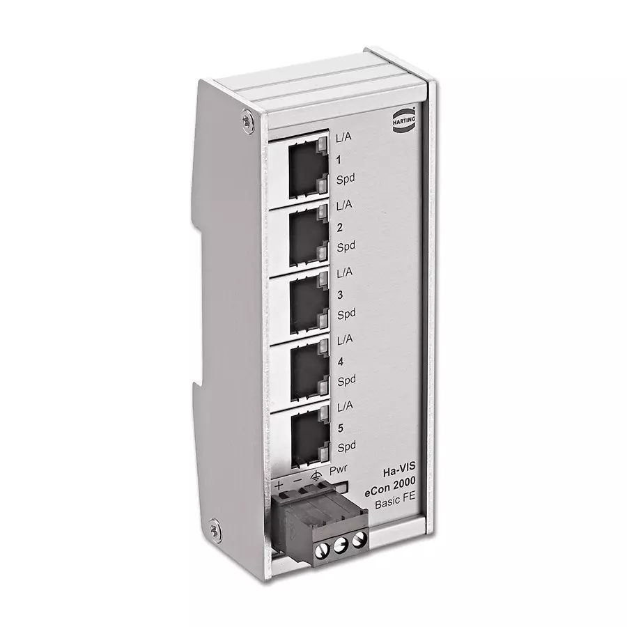 Harting Ethernet Switches / Modules FAST ETHERNET SWITCH, RJ45, 5 PORT, 24 02 005 0010