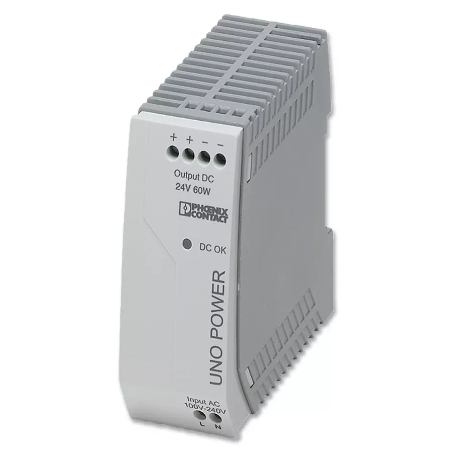 Phoenix Contact AC / DC DIN Rail Mount Power Supplies AC/DC CONVERTER, 60W, 24V, 2.5A, 2902992
