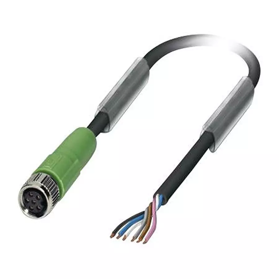 Phoenix Contact Sensor Cable Assemblies SENSOR CORD, 6P, M8 RCPT-FREE END, 5M, 1522215