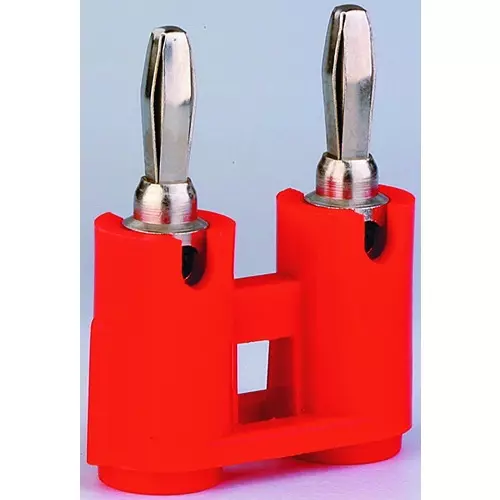 JOHNSON DOUBLE BANANA PLUG, 15A, SCREW, RED, 108-0252-001