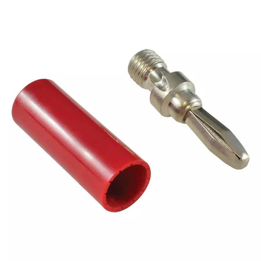 JOHNSON BANANA PLUG, 15A, SOLDERLESS, RED, 108-1722-103
