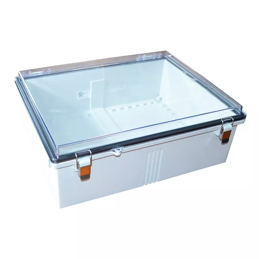BUD PCB BOX ENCLOSURE, PC, GREY/CLEAR, PTQ-11073-C