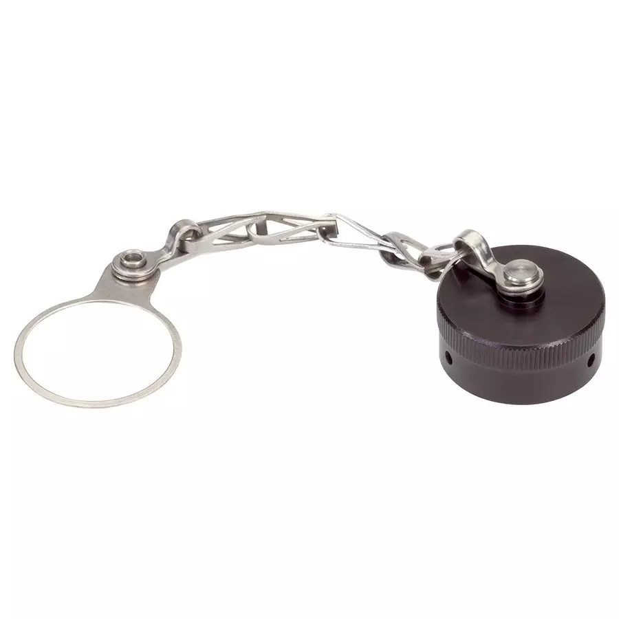 AMPHENOL PCD DUST CAP W/CHAIN, SIZE 22, RCPT, ALUM, MS318122CA