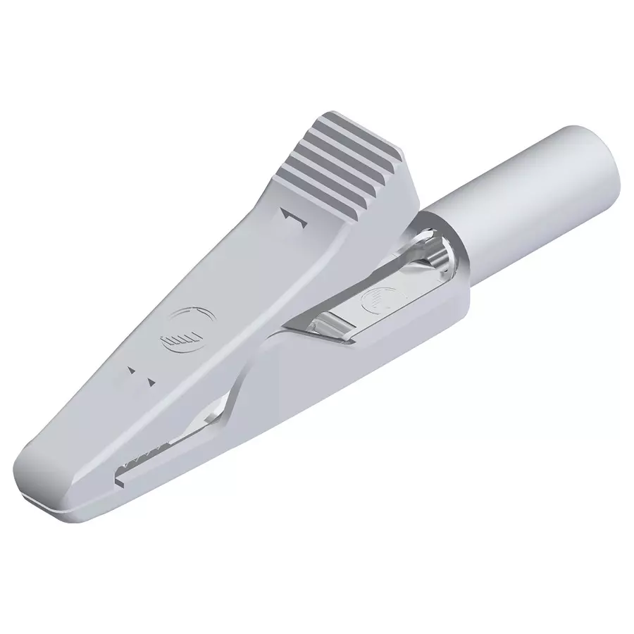 HIRSCHMANN CROCODILE CLIP, 4MM, WHITE, 8A, 930317807