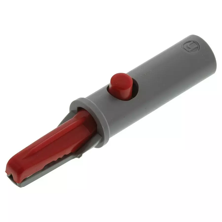 HIRSCHMANN CROCODILE CLIP, 6MM, GREY/RED, 6A, 930126101