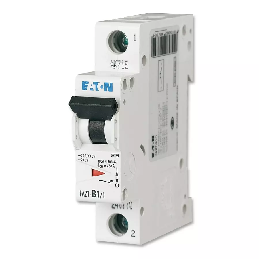 EATON MOELLER CIRCUIT BREAKER, 1 POLE, C TYP, 2A, FAZ6-C2/1