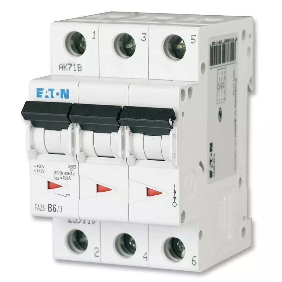 EATON MOELLER CIRCUIT BREAKER, 3 POLE, C TYP, 32A, FAZ6-C32/3