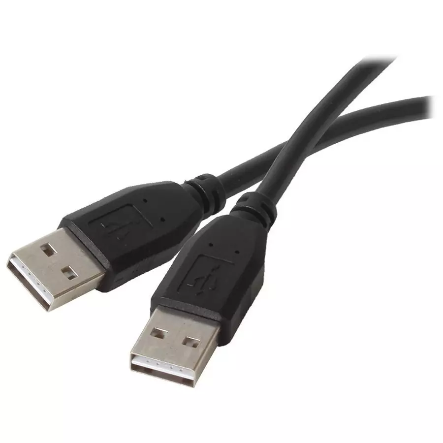 STELLAR LABS COMPUTER PLUS 3 Black Usb Reversible A Male To A Male Cable, 83-17330