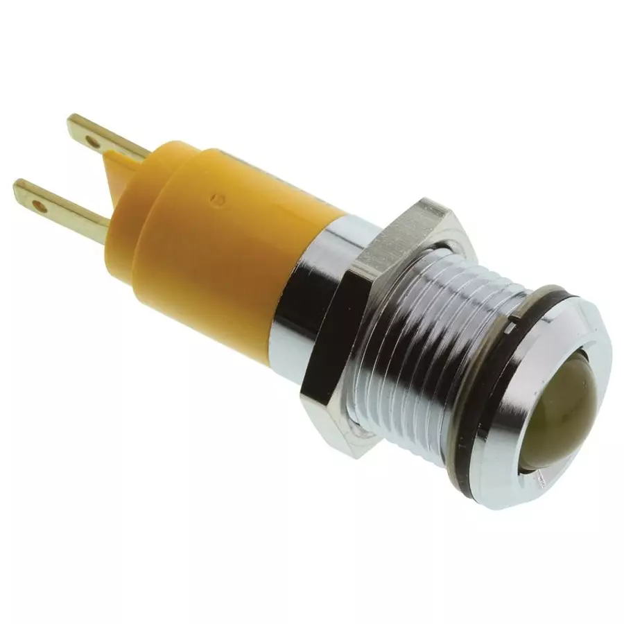 WAMCO Panel Mount Indicator, Led, 14Mm, Yellow, 24V, WL-192A0352