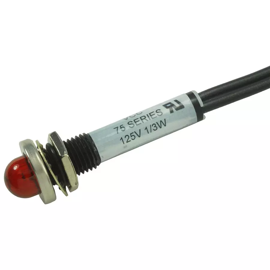LEECRAFT Lamp, Indicator, Neon, Red, 125V, 75R-2211