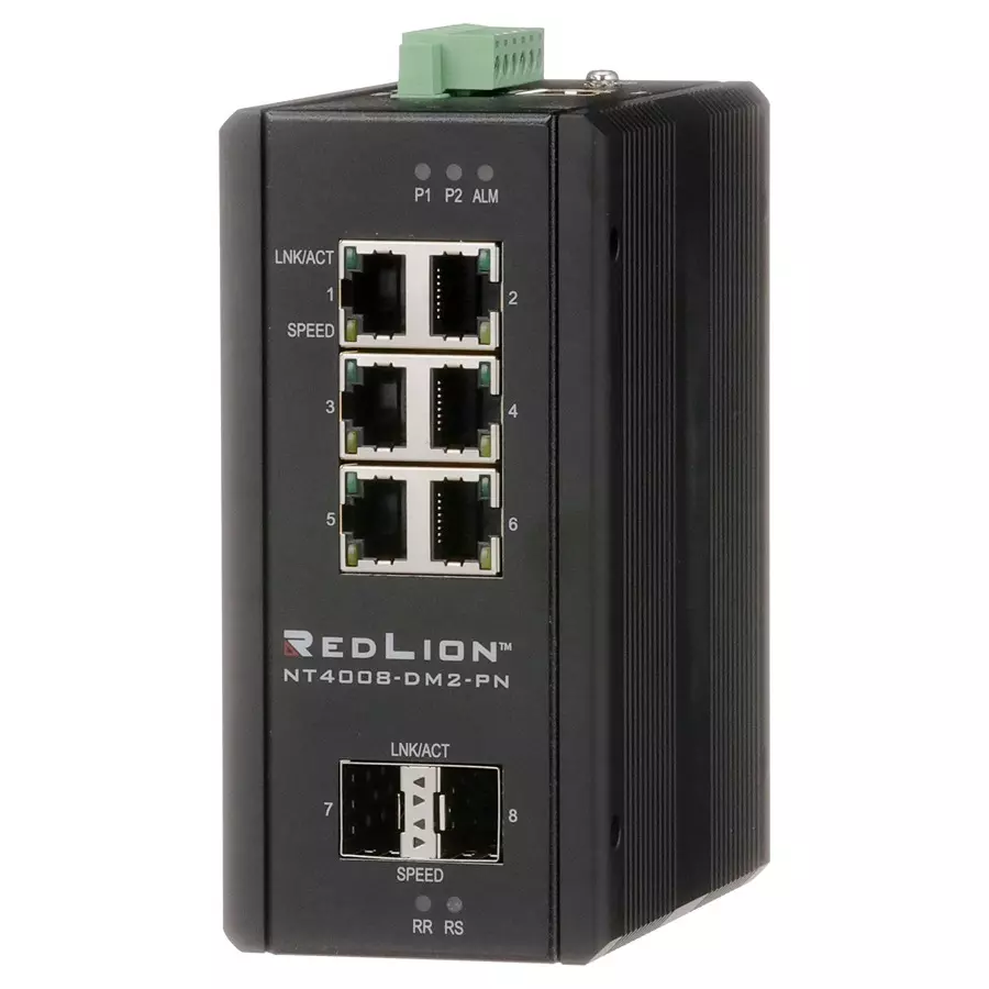 RED LION CONTROLS ENET SW, MANAGED GBIT, RJ45X6/RJ45/SFPX2, NT-4008-DM2-PN-M