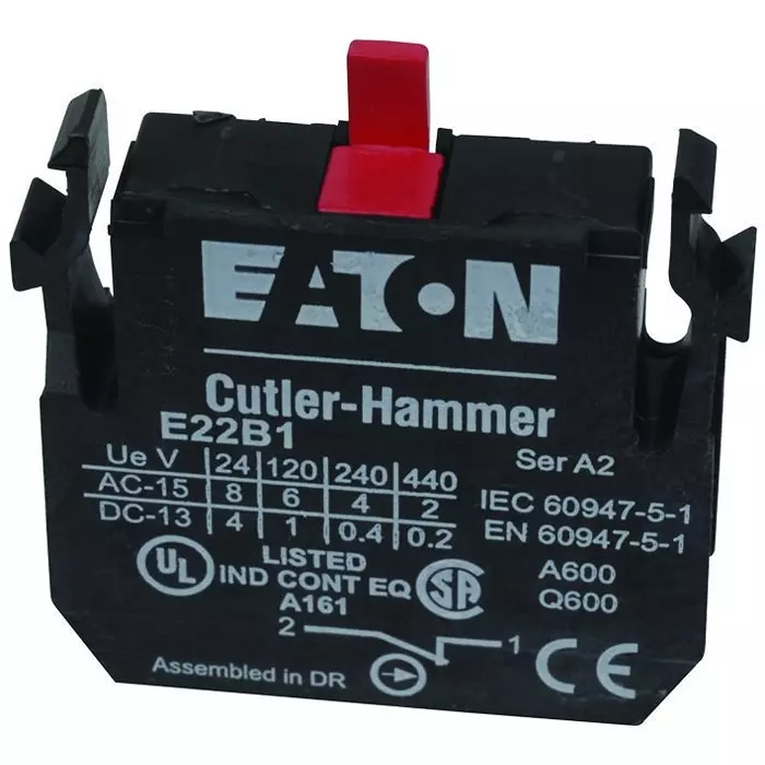EATON CUTLER HAMMER CONTACT BLOCK, 1NC, 10A, SCREW, E22B1