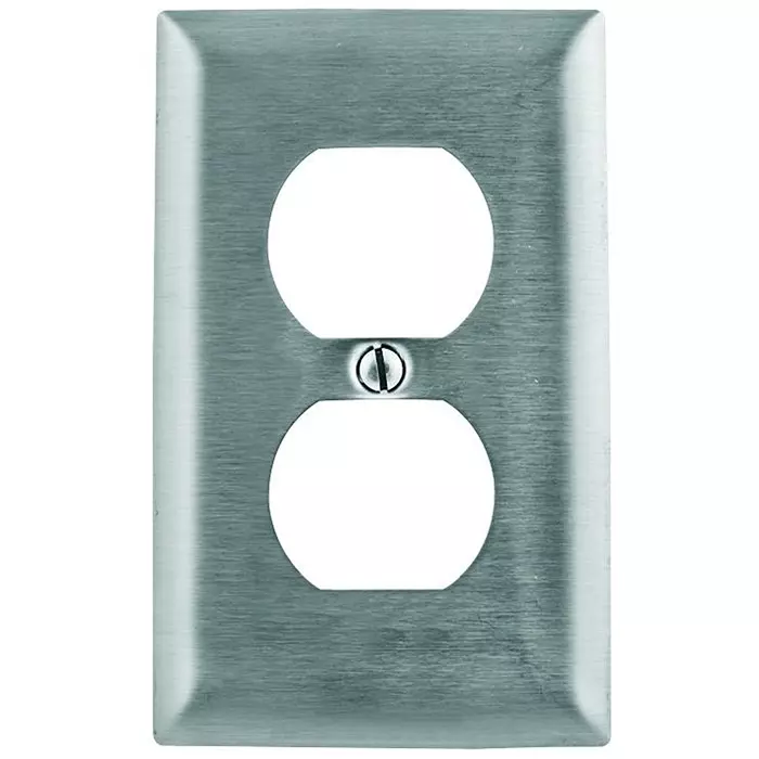 HUBBELL WIRING DEVICES WALL PLATE, 1 GANG, SS8
