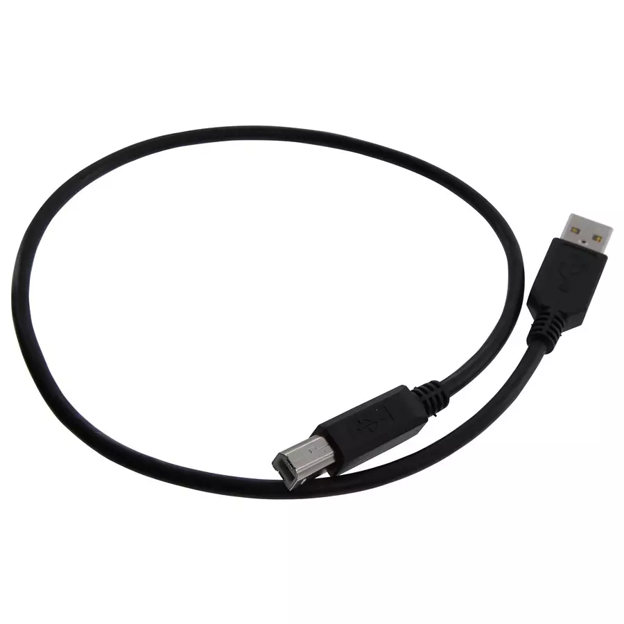 L-COM USB CABLE, TYPE A MALE / TYPE B MALE, 0.5M, BLACK, CAUBLKAB-05M.