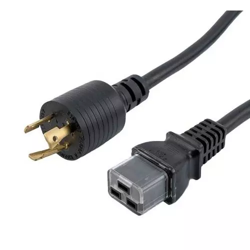 L-COM CORD, NEMA L6-20P TO IEC C19, 8FT, 20A, PPA00019-8FT