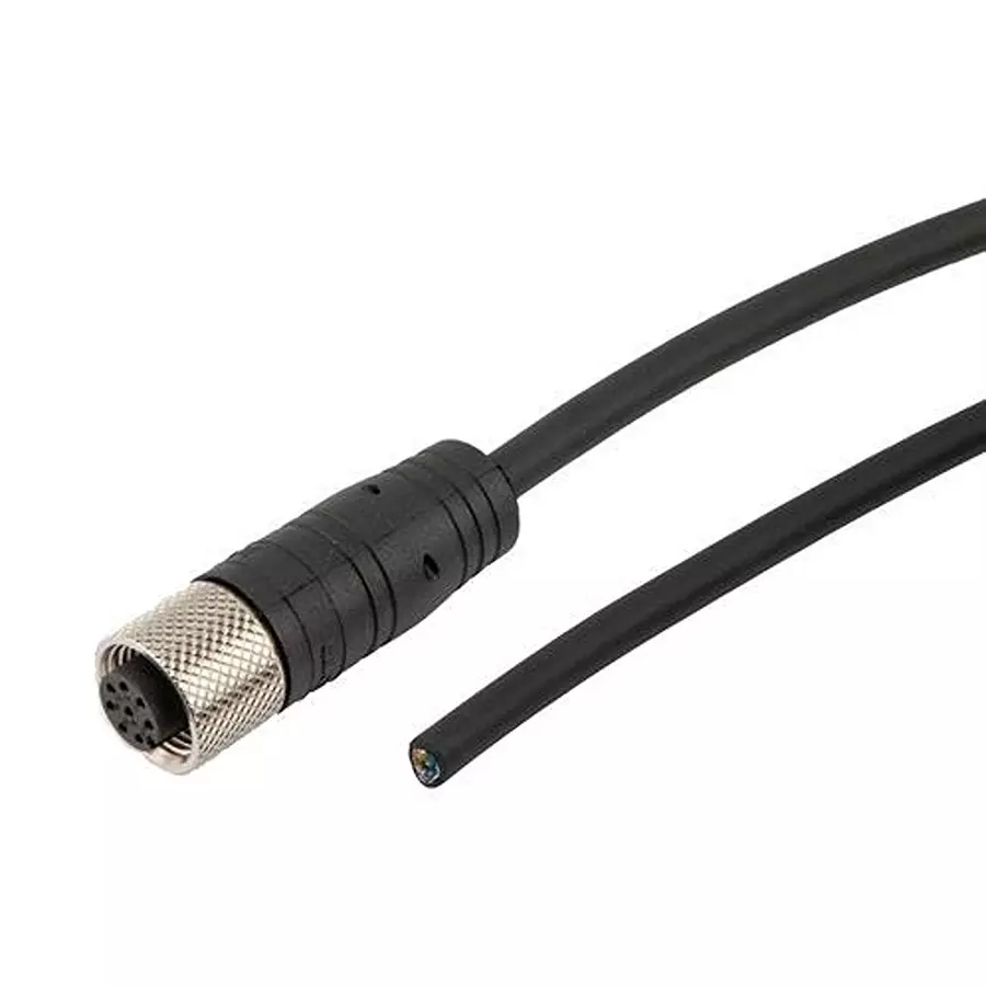 L-COM SENSOR CORD, 8P M12 RCPT-FREE END, 5M, TRG888-P6B-5M