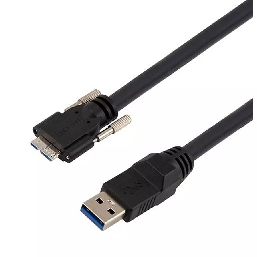 L-COM USB CABLE, 3.0 A PLUG-MICRO B PLUG, 2M, CAU3HFAMBV-BLK-2M