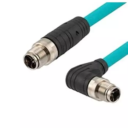 L-COM CABLE ASSY, M12 R/A PLUG-M12 PLUG/19.7", TRG612-T6T-05M