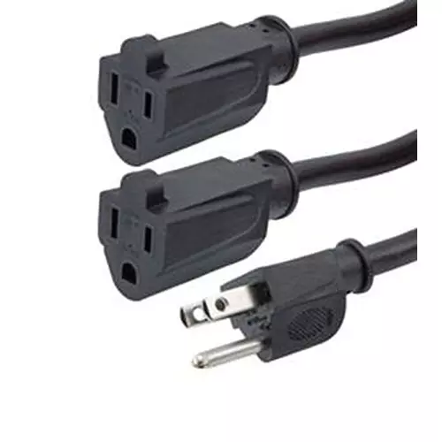 L-COM SPLIT PWR CORD, N5-15P-2X N5-15R, 6 /15A, N515P-N515R2-15-6F