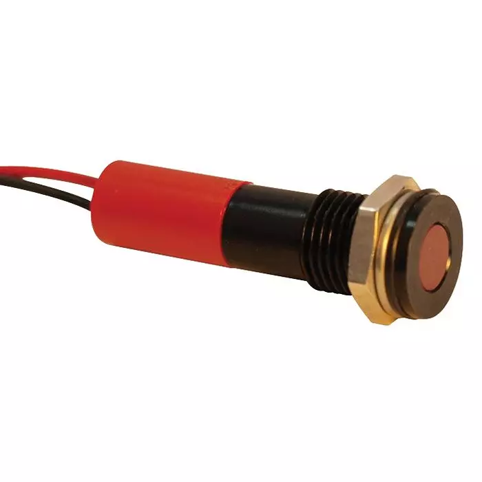 APEM Indic Flush BlACk Red 12VDC,Ip67, Q8F3BXXR12E