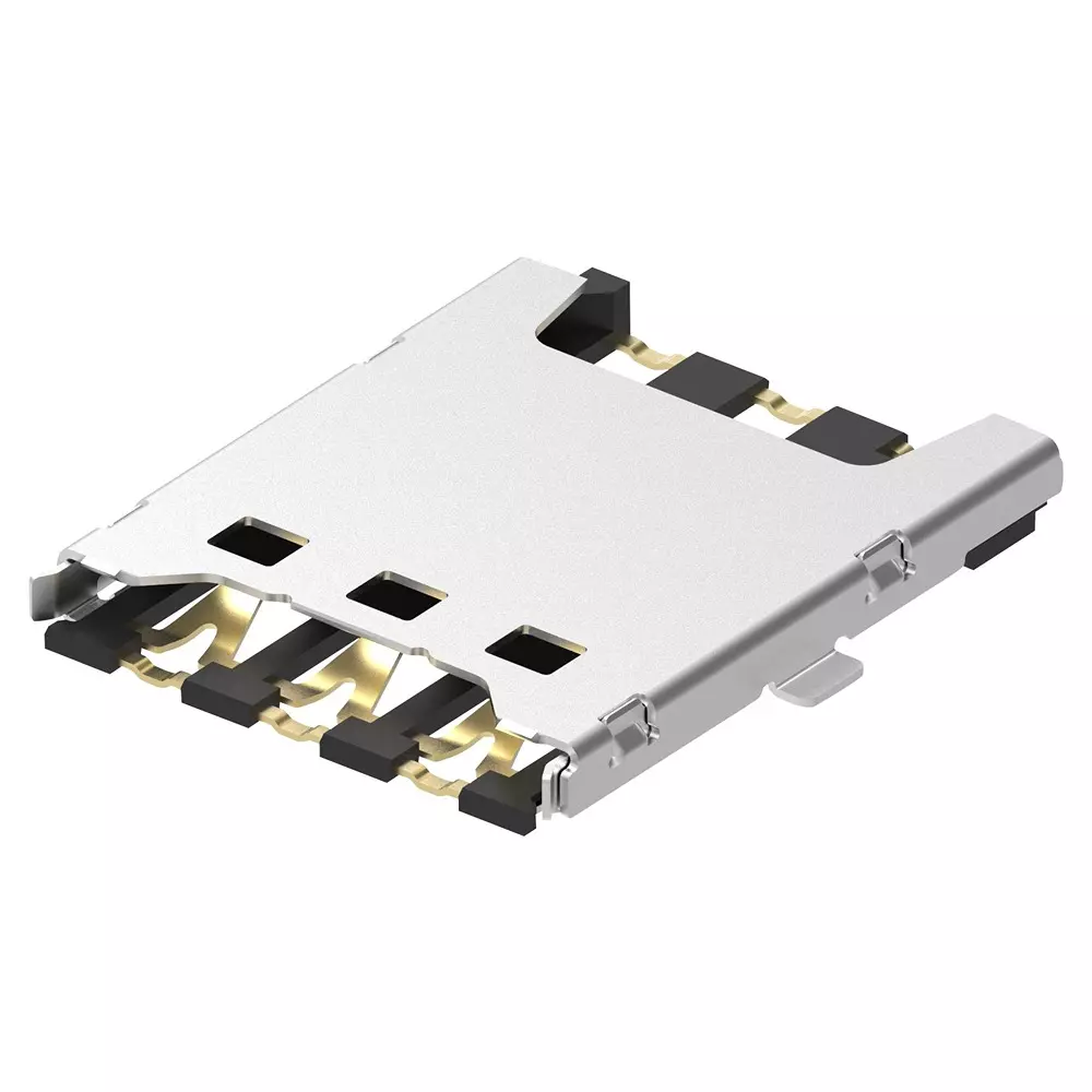 GCT Connector, Nano Sim, 6Pos, Push-Pull, SIM8055-6-1-14-00-A