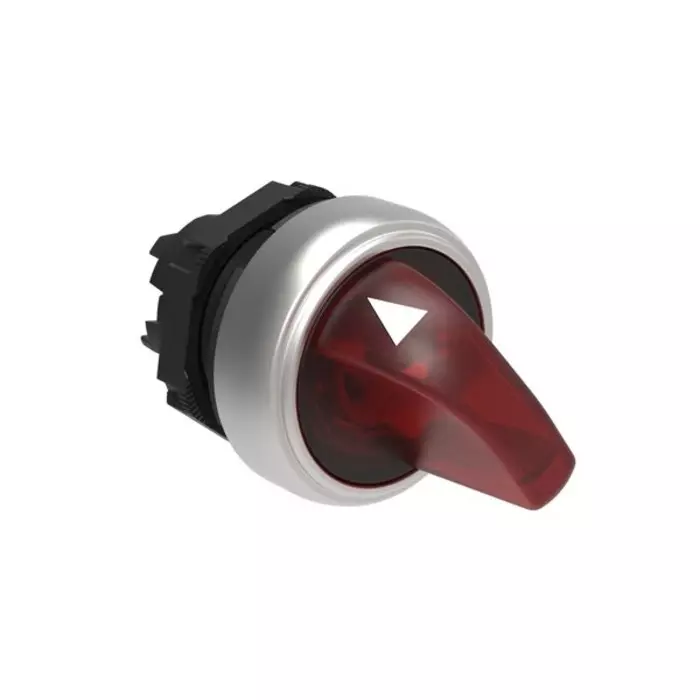 Lovato LPCSL12 Series 2 Position Selector Switch Head, 22 mm Cutout, Red Handle, LPCSL1204
