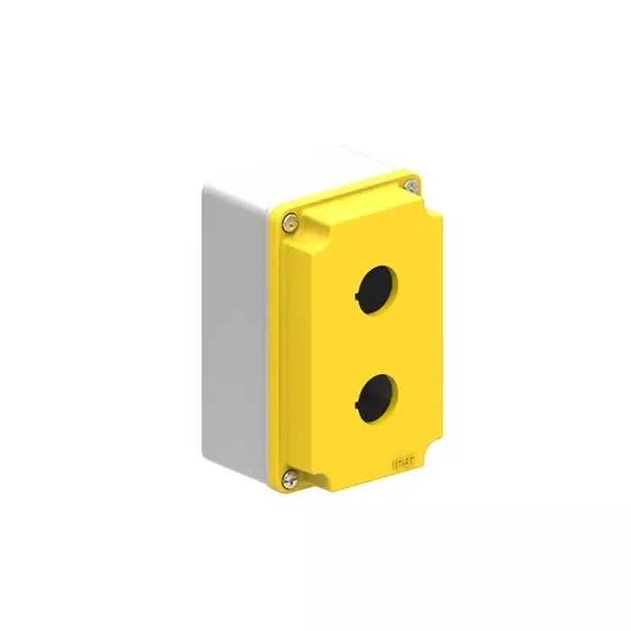 Lovato Yellow Plastic LPZM Empty Control Station - 2 Hole 22.5 mm Diameter, LPZM2A5