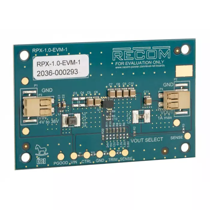 RECOM POWER Evaluation Board for Use with Buck Regulator Module, RPX-1.0-EVM-1