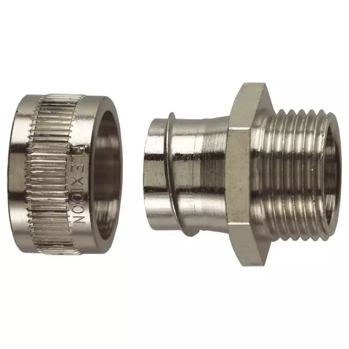 Flexicon Fixed External Thread Fitting Conduit Fitting 12mm Nominal Size M16 316 Stainless Steel IP40 Rating, SSU12-M16-M