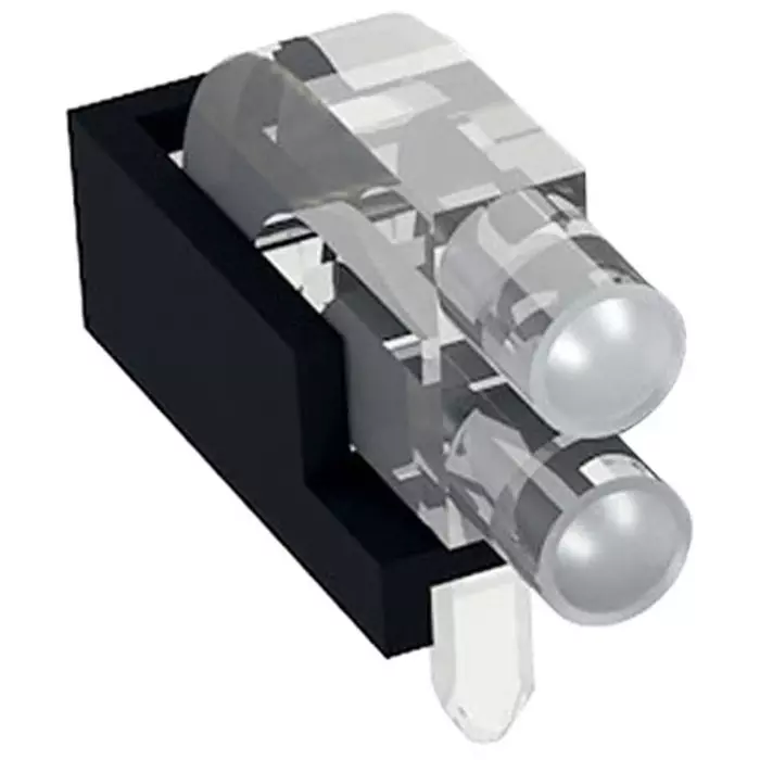 MENTOR PCB Mounted 2-Way Right Angle LED Light Pipe Bi-Level-Row Clear Dome Lens, 1296.2012 (Pack of 5 Pcs)