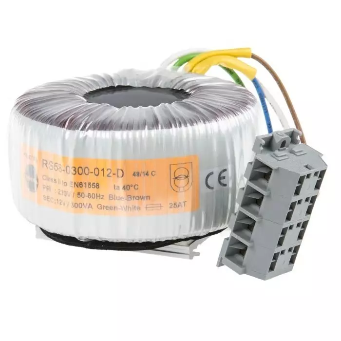 Nuvotem Talema Toroidal Transformer 230V AC 12V AC 300VA 1 Output, 58-0300-012-D