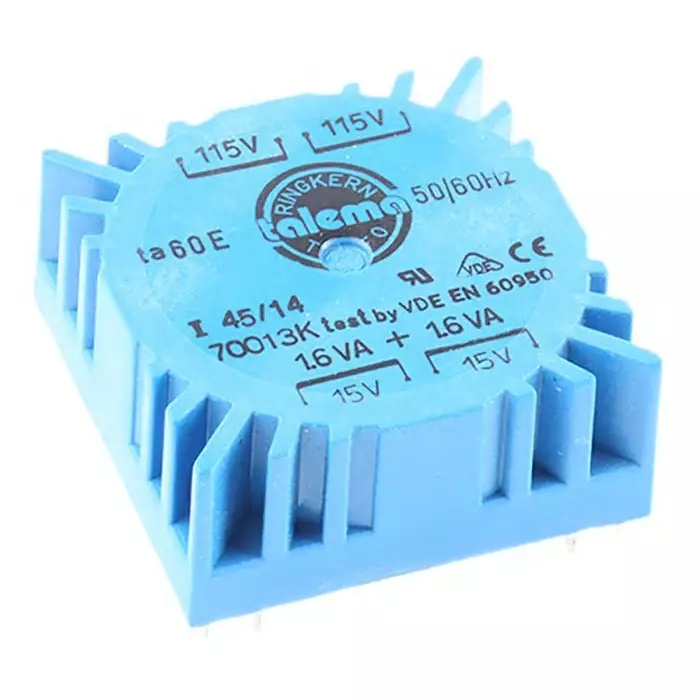 Nuvotem Talema Toroidal Transformer 115 V AC 230 V AC 2 x 15V AC 3.2VA 2 Output, 70013K