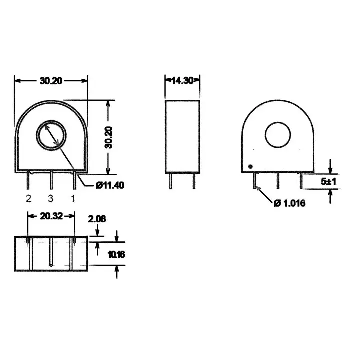 Nuvotem Talema AC-1 Series Current Transformer 25A Input 25:1, AC-1025
