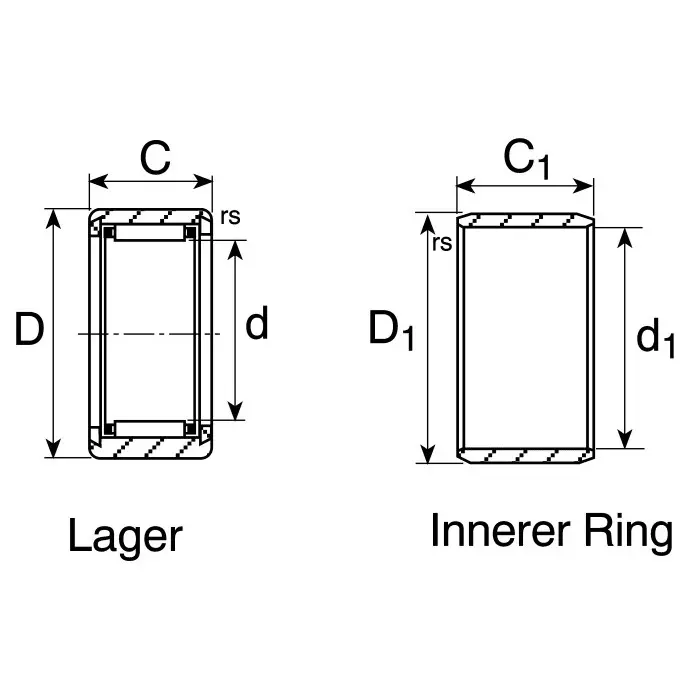 IKO Needle Roller Bearing 24 mm Outside Diameter, TAFI122420