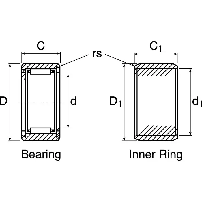 IKO Needle Roller Bearing 24 mm Outside Diameter, TAFI122420