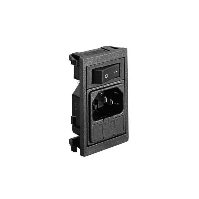 BULGIN LIMITED C14 Vertical Panel Mount IEC Connector Male 10A, BZV01/Z0000/69