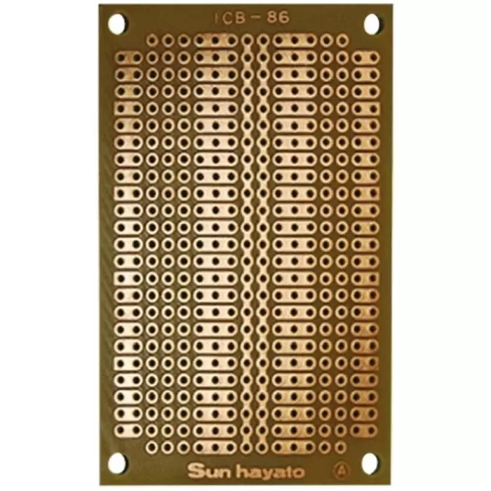 Sunhayato Matrix Board FR1 1mm Holes 2.54 x 2.54mm Pitch 72 x 47 x 1.6mm, ICB-86