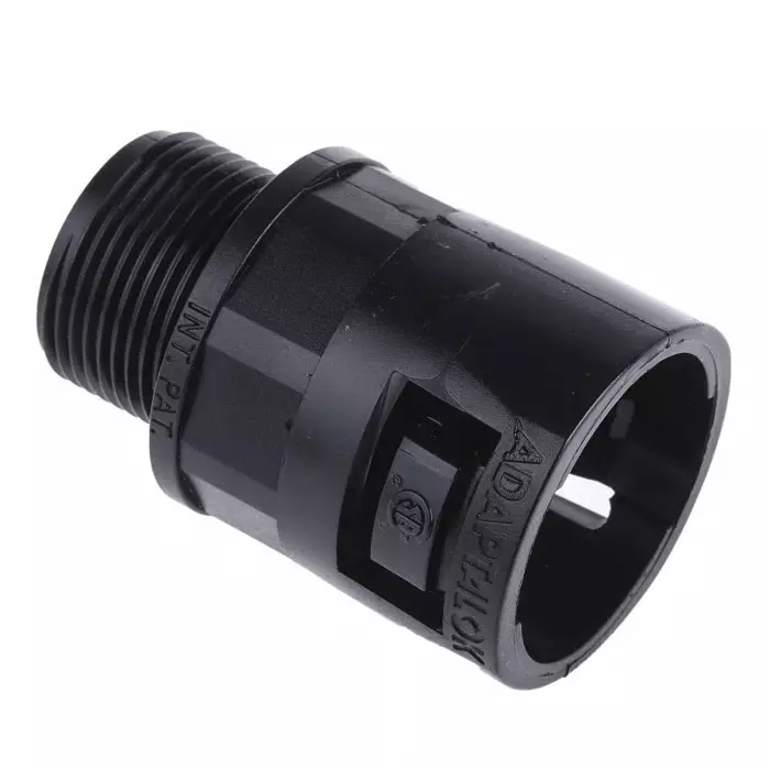 Adaptaflex Straight Conduit Fitting 28mm Nominal Size M25 Nylon 66 Black IP66 Rating, 7TCA296000R0797AL28/M25/A/BL (Pack of 5 Pcs)