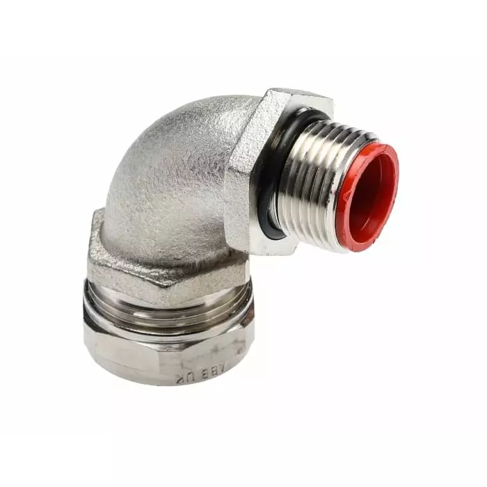 Adaptaflex Straight Conduit Fitting 20mm Nominal Size M20 Nickel Plated Brass Silver, 7TCA296030R0160SPL20/M20/C90 (Pack of 10 Pcs)