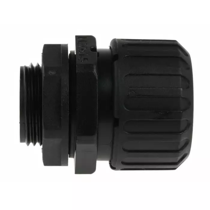 Adaptaflex Straight Conduit Fitting 21mm Nominal Size M20 Nylon 66 Black, ASF21/M20/A (Pack of 5 Pcs)