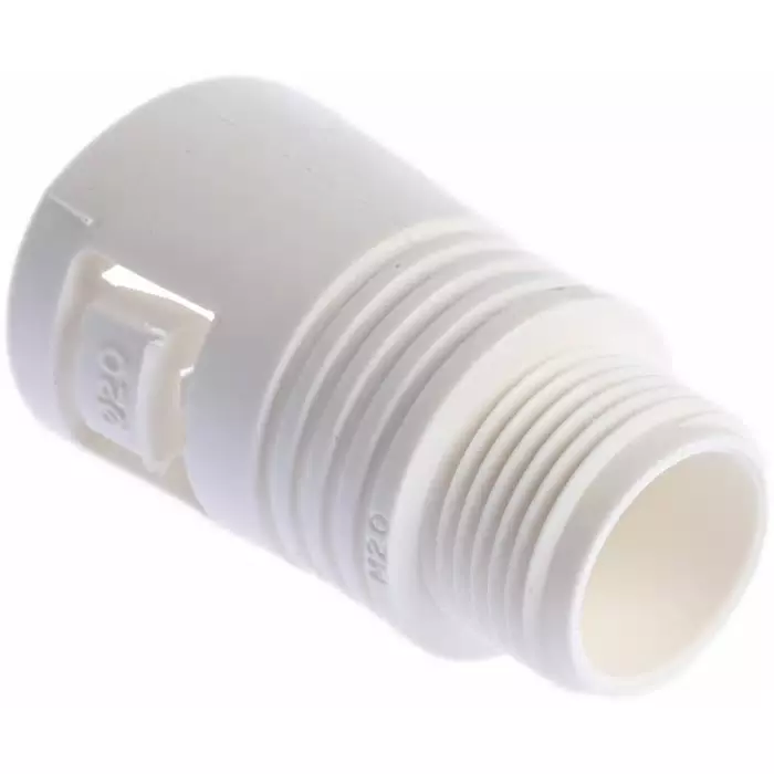Adaptaflex Straight Conduit Fitting 20mm Nominal Size M20 Polyamide White IP65 Rating, 7TCA296140R0019KF20/M20/A/W (Pack of 10 Pcs)