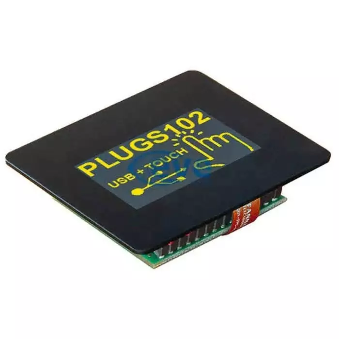 Display Visions OLED Display 1.7 inch Yellow 128x64 Pixels Graphics I2C RS232 SPI USB Interface, EA PLUGS102-6GTC
