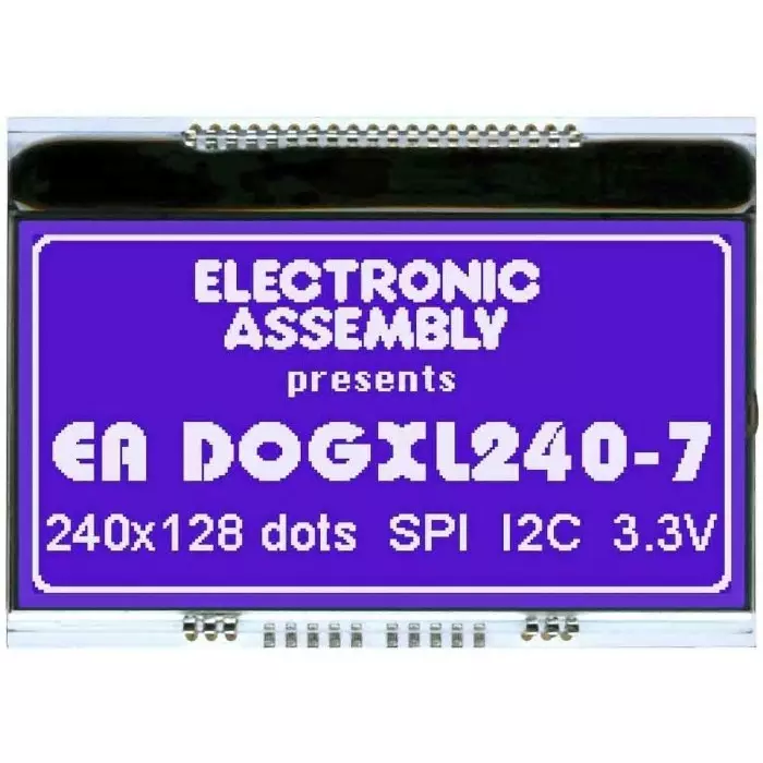 Display Visions LCD Display 3.3 V 900 µA I2C, SPI Interface STN Display Matrix Technology, EA DOGXL240B-7
