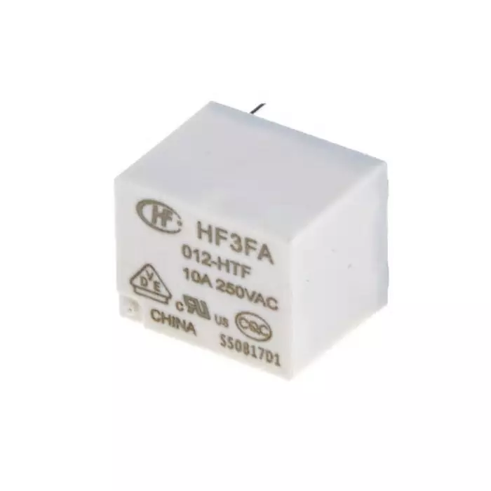Hongfa Europe GMBH PCB Mount Power Relay 12V DC Coil 15A Switching Current SPST, HF3FA/012-HTF (Pack of 5 Pcs)