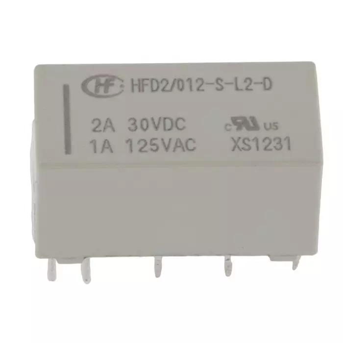 Hongfa Europe GMBH HFD2 Series Signal Relay PCB Mount 2 Pole 12V DC 3A Switching Current, HFD2/012-S-L2-D (Pack of 2 Pcs)