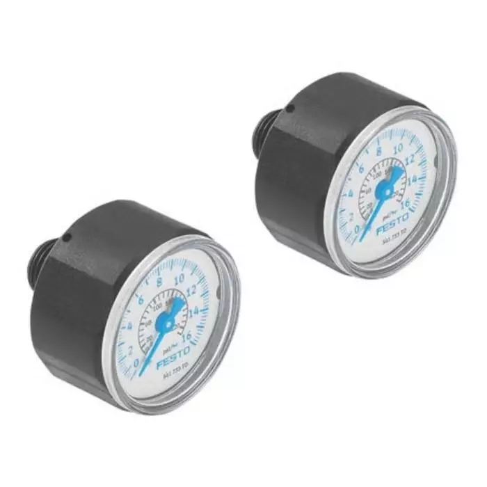 FESTO Analogue Bourdon Tube Pressure Gauge R 1/8 10 Bar 27 mm Outside Diameter, DPA-40-10-MA-SET